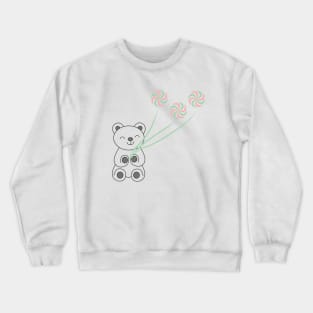 Happy little bear holding the weather vanes Crewneck Sweatshirt